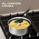 COOKER KING 1.5 Quart Stainless Steel Saucepan, Nonstick Sauce Pan, Ceramic Suce Pot with Tempered Glass Lid, Induction Pot Compatible with All Cooktops, Dishwasher & Oven Safe(PFAS/PFOA/PTFE Free)