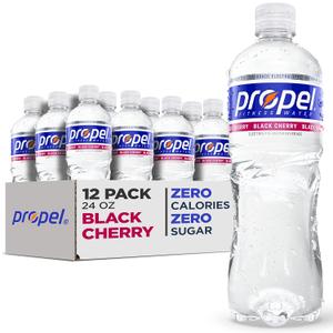 Propel, Black Cherry, Zero Calorie Water Beverage with Electrolytes & Vitamins C&E, 24 Fl Oz (Pack of 12)