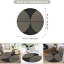 Lahome Enfys Modern Rainbow Round Washable Rug, 3ft Circular Indoor Outdoor Entryway Patio Rug, Farmhouse Non Slip Non Shedding Small Round Carpet for Bedroom Porch Living Room Decor, 3' Round, Dark Grey/Charcoal Black