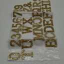 WILLBOND 37 Pieces Rhinestone Letter Stickers Large Glitter Alphabet Crystal Number Self Adhesive Bling Stickers Iron on Letters for Art Crafts Clothing DIY Decors(Gold, White,1.97 Inch)