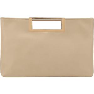 CHARMING TAILOR Fashion PU Leather Handbag Stylish Women Convertible Clutch Purse (Taupe)