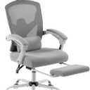 Sweetcrispy Office Computer Desk Chair, Ergonomic High-Back Mesh Rolling Work Swivel Chairs with Wheels, Comfortable Lumbar Support, Comfy Arms for Home, Bedroom, Study, Student, Grey