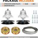 42 inch Deck Rebuild Kit 918-04822 Spindle Assembly Fit for Cub Cadet LTX1040 LTX1042, for Craftsman LT2000 LT1500, Includes 618-04889 Spindles 918-04950, Pulleys 756-04129, 1/2" x 96" Belt 754-04060