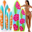 4 Pcs 59 Inch, 36 Inch Inflatable Surf Board Inflatable Luau Party Decorations Blow up Surfboard(Floral)