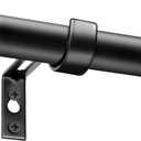 Zeerobee Curtain Rods for Windows 66 to 120, 1 Inch Black Heavy Duty Adjustable Drapery Rods, Modern Indoor/Outdoor Curtain Pole for Bedroom, Living Room, Patio, Farmhouse, 32"-120"