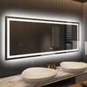 LED Bathroom Mirror, 60"X28" with Front Light and Backlit