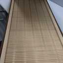 4 Panel Short Room Divider Screen,Beige Freestanding Partition,Small Bamboo Panel Divider for Room Seperation,3.95 FT Tall