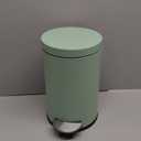 Cesun 1.2 Gallons Small Green Trash Can, Bathroom Garbage Can with Lid and Foot Pedal, Mini Round Wastebasket for Bathroom, Bedroom, Office, 4.5 Liters / 1.2 Gallons, Green