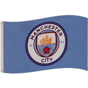 Manchester City FC Official Soccer Gift 5x3ft Crest Body Flag