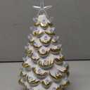 Yinns Ceramic Christmas Tree Light Up, Gnomes Christmas Tree with LED Lights, Tabletop Decor for Xmas Decoration Indoor Home Party Supplies,12 Inch