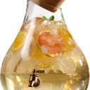 Style Setter Beverage Dispenser Cold Drink Dispenser Glass Jug, Metal Stand & Leak-Proof Acrylic Spigot Great for Parties, Weddings & More (2.5 Gallon, Glass with Cork Lid)