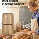 COOL KNIGHT Electric Herb Grinder [Large Capacity/High Rotating Speed]-Electric Grinder for Spices and Herbs (Wood grain 2)