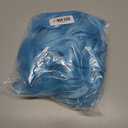 BERON Women Girls Short Curly Wavy Wig with Flat Bangs Rose Net for Party Halloween Cosplay (Sky Blue)