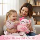 Cat Plush Ballet Dancer Gift - Pink Cat Stuffed Animal Soft Dance Toy Ballerina Doll Girl Birthday Gift with Strap Ballet Shoes Idea Dance-theme In My Dance Era for Girl Ballerina Children 10 Inch
