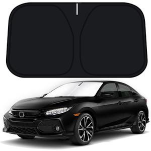 D-Lumina Windshield Sun Shade for 2016-2021 Honda Civic Accessories, Front Window Sunshade Sun Visor Protector Block UV Rays Heat, Foldable 2 Layers 210T Material D-Lumina Windshield Sun Shade for 2016-2021 Honda Civic Accessories, Front Window Sunshade Sun Visor Protector Block UV Rays Heat, Foldable 2 Layers 210T Material