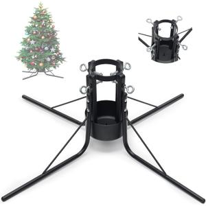 Christmas Tree Stand for Real Trees, Heavy Duty Metal Live Christmas Tree Stand, Adjustable Universal Replacement Xmas Tree Base Holder for Fresh Tree 4-10ft, Fit 1.2-4.2 inch Trunk Diameter