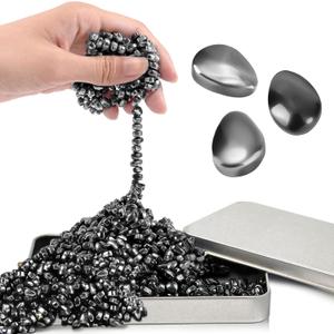 Easter Basket Stuffer Gifts for Teens Boy, 500pc Fidget Toy for Adult Men Sensory Autism ADHD Office Desk Stress Anxiety Fidgets Putty Beads Balls Stones Cool Gadget for Teen Girl Valentines Day (Black)