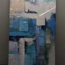 AJAZIKO Blue Abstract Canvas Wall Art - Modern Wall Decor, Living Room & Office Decor, Artwork for Bedroom (40L" x 20W")