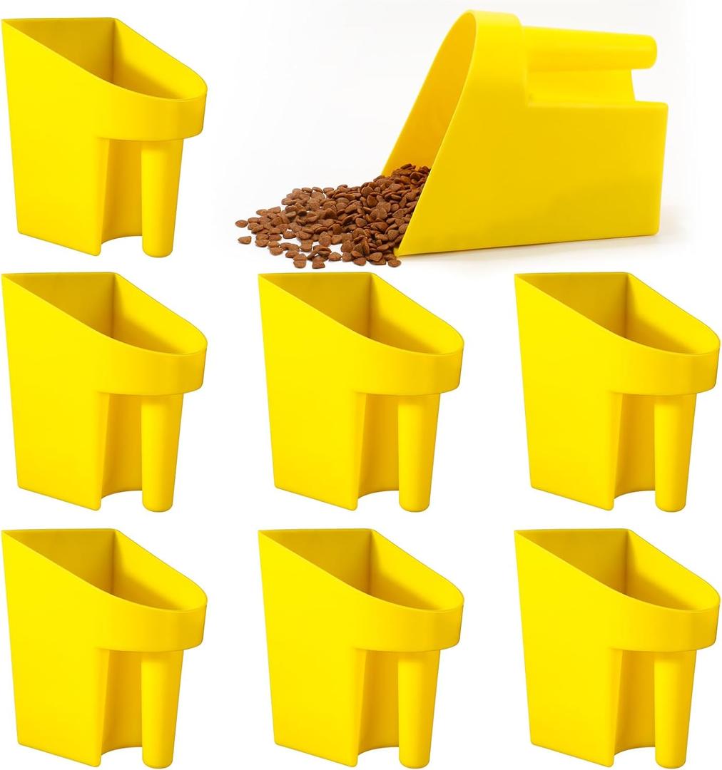 8 Pcs Feed Scoop Plastic Enclosed Heavy Duty Stackable Feed Scoop for Horse Chicken Livestock Animal Ranchers Homesteaders Farmers,2 Qt