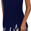 BIRW Summer Dresses for Women 2025 Casual Floral Halter Neck A-line Beach Vacation Sundresses with Pockets (Medium, Blue Plant)