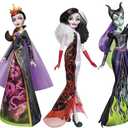 Disney Princess Villains Black and Brights Collection, Fashion Doll 4 Pack, Disney Villains Toy for Kids 5 Years Old and Up