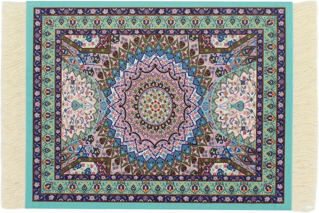 Persian Style Carpet Mouse Pad, Several Images (Blue Heart)