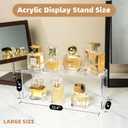 Aminigram 8 Pack Large Acrylic Risers Display Stands, Perfume Organizer Stand, Clear Acrylic Shelf for Show Display, Toys, Cupcake, Dorm, Classroom, Livingroom Decor and More(12.4 x 4 x 4.6 inches)
