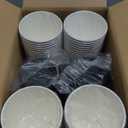 LITOPAK 100 Pack 12 oz Disposable Paper Coffee Cups with Lids for Coffee, Water, Juice, or Tea, Blue and Gray Hot Paper Cups for Home, Restaurant, Store, and Cafe