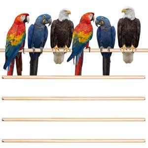 Bird Perches Natural Wood Double Slots, 30 Inches, 8 Pcs