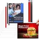 10 Pack 8.5'' x 11'' Inch Magnetic Sign Holders, Rigid Print Protectors, Paper Holder With Adhesive Tape, Plastic Document Holder For Posters Letter Paper Picture, Wall Mount Magnetic Frame for Refrigerator Window, Door, Home, Office, and Store