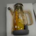 Large Glass Oil Dispenser Bottle for Kitchen Cooking Recipiente Para Aceite De Cocina Olive Oil Vinegar Dispenser Cruet Stainless Steel Lid No Drip Liquid Container (Champagne, 34oz /1000ml)