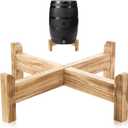 Lounsweer 45/50/55 Gallon Rain Barrel Stand, 500 lb Heavy-Duty Wooden Base for Rainwater Collection, Stable No-Bend Elevated Design, Fits Most Standard Barrels