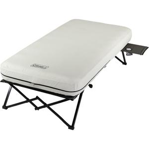 Coleman Queen-Size Airbed Cot Combination, Folding Air Mattress with Steel Frame & Side Table, Battery Pump Included, Great for Camping, Lounging, Elevated Sleeping, Guests, & More
