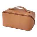 Personalized Makeup Bag for Women - Customized Large Travel Cosmetic Bag with Initial and Name - Premium PU Leather Toiletry Bag with Compartments and Handle for Travel Essentials & Gifts