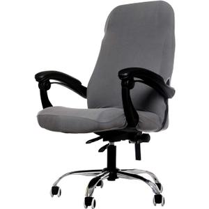 WOMACO Printed Office Chair Covers, Stretch Computer Chair Cover Universal Boss Chair Covers Modern Simplism Style High Back Chair Slipcover (Gray, Large)