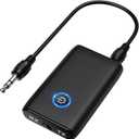 Bluetooth Transmitter Receiver 2 in 1, Aux Bluetooth Adapter for Car, 3.5mm Wireless Audio Adapter Home Audio System Headphones Airplane Speaker