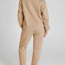 Herseas Lounge Sets for Women Button Fall 2 Piece Outfits Sweatsuits Long Sleeve Fleeced Travel Suits Fashion Clothing (Beige, XXL)