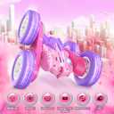 Remote Control Cars for Girls, 2.4GHz RC Stunt Car with 360 Flips & Double Sided Driving, Changeable Wheels, LED Headlights, Birthday Gift for 5-12 Year Old Girls (Pink)