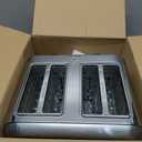 SEEDEEM Toaster 4 Slice, LCD Display, 6 Shade Settings, 1.5'' Wide Slots, Digital Stainless Toaster for Bagel, Defrost, Reheat, Dual Control, Removable Crumb Tray, 1500W, Silver Metallic