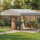 Garvee 10x10x6 FT Outdoor Dog Kennel, Dog Enclosures Outside with UV-Resistant Waterproof Roof Cover and Lock,for Medium and Large Dogs,Easy Assembly