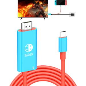 Switch Dock for Nintendo Switch & OLED, USB C to HDMI Adapter Cable for Nintendo Switch Dock, Type-C to HDMI Conversion Cable Replaces The Original Switch Dock Station for TV Projection Screen (Blue)