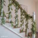 6 Pack 5.57ft Artificial Greenery Garland for Table, Faux Willow Leaf Garland for Room Decor, Green Garlands for Decoration, Fake Vines Hanging Plants for Home Bedroom Wall Wedding Decor-043