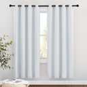 NICETOWN Room Darkening Curtains for Living Room - Easy Care Solid Thermal Insulated Silver Grommet Light Blocking for Bedroom (2 Panels, 46 by 72, Greyish White) (46"W x 72"L (Pack of 2), Greyish White)