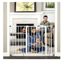Regalo Safety 29-49" Easy Step Extra Wide Baby Gate for Doorways & Bottom of Stairs, Pressure Mounted Safety Gate with Door for Babies, Toddlers & Pets, White