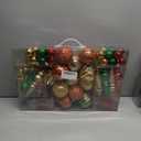 92ct Christmas Tree Decoration Set - Shatterproof Christmas Baubles with Strings for Wreath, Garland & Party Decoration, Red-Green