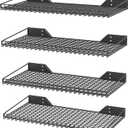 Wall Mounted Storage Shelf for Garage, 4 Pack Metal Shelf Rack, 23.6 inches x 12.2 inches x 1.95 inches