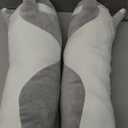 2 x Handytoolinc Soft Cat Plush Kitten Pillow - Long Body Stuffed Animal Sleeping Pillow, Cotton, Grey (19.7inch/50cm) - Gift for Kids, Girlfriend