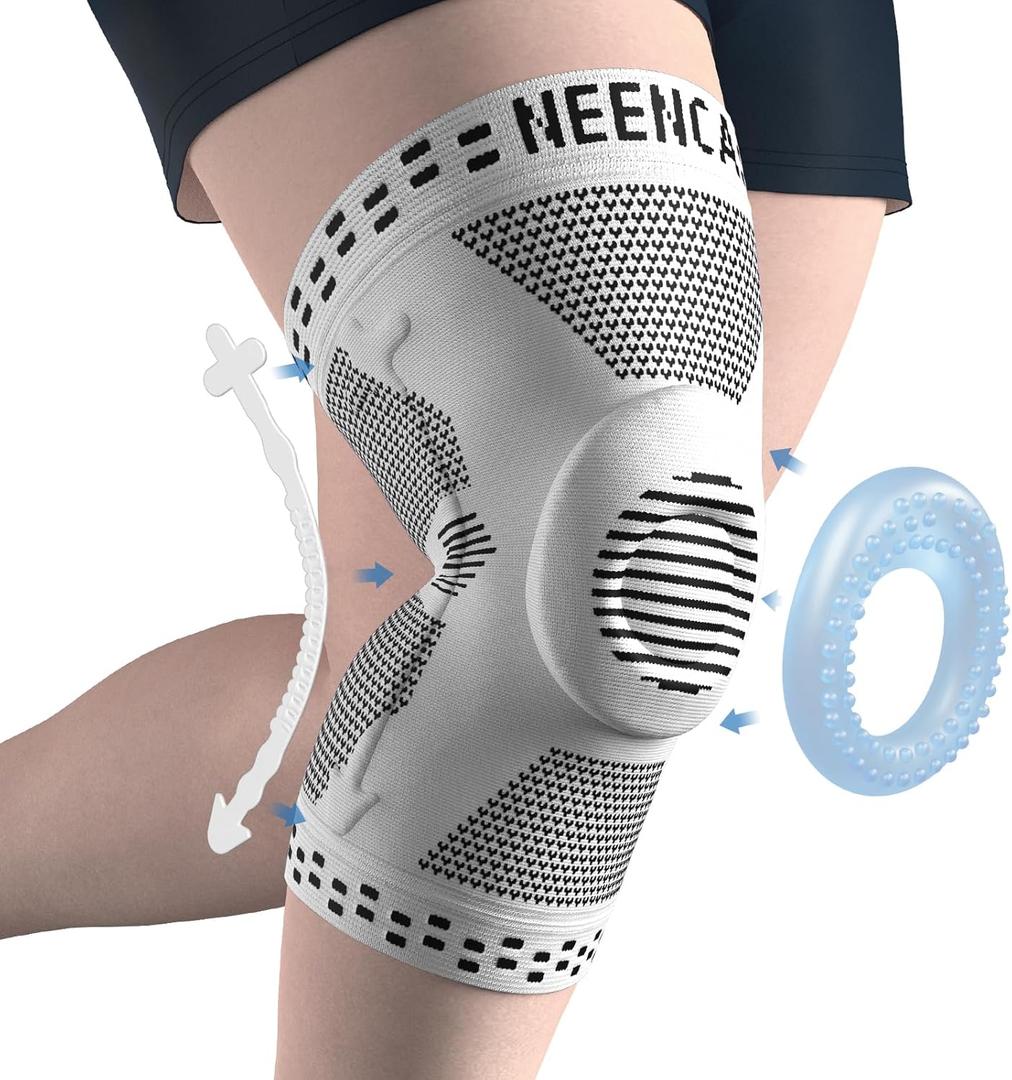 NEENCA Plus Size Knee Brace for Knee Pain, Knee Support with Side Stabilizers & Patella Gel Pad, Knee Compression Sleeve for Meniscus Tear, Arthritis Joint Pain Relief, ACL, PCL, All Sports. Plus Size, 5XL
