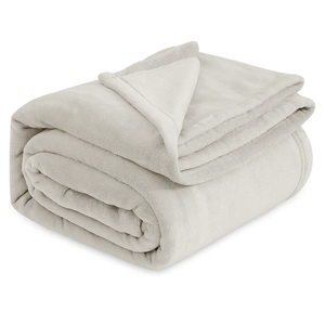 Bedsure Fleece Blanket California King Size Linen - Lightweight Plush Fuzzy Cozy Soft Bed Blankets, 102x96 inches