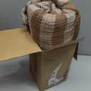 EMME Cotton Muslin Large Throw Blanket Couch Breathable Gauze Soft Lightweight Bed Blankets Adults (Striped Brown, 50"x70")